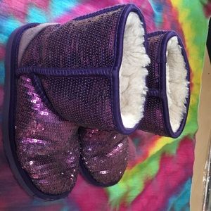 Purple sequin ugg boots for girls